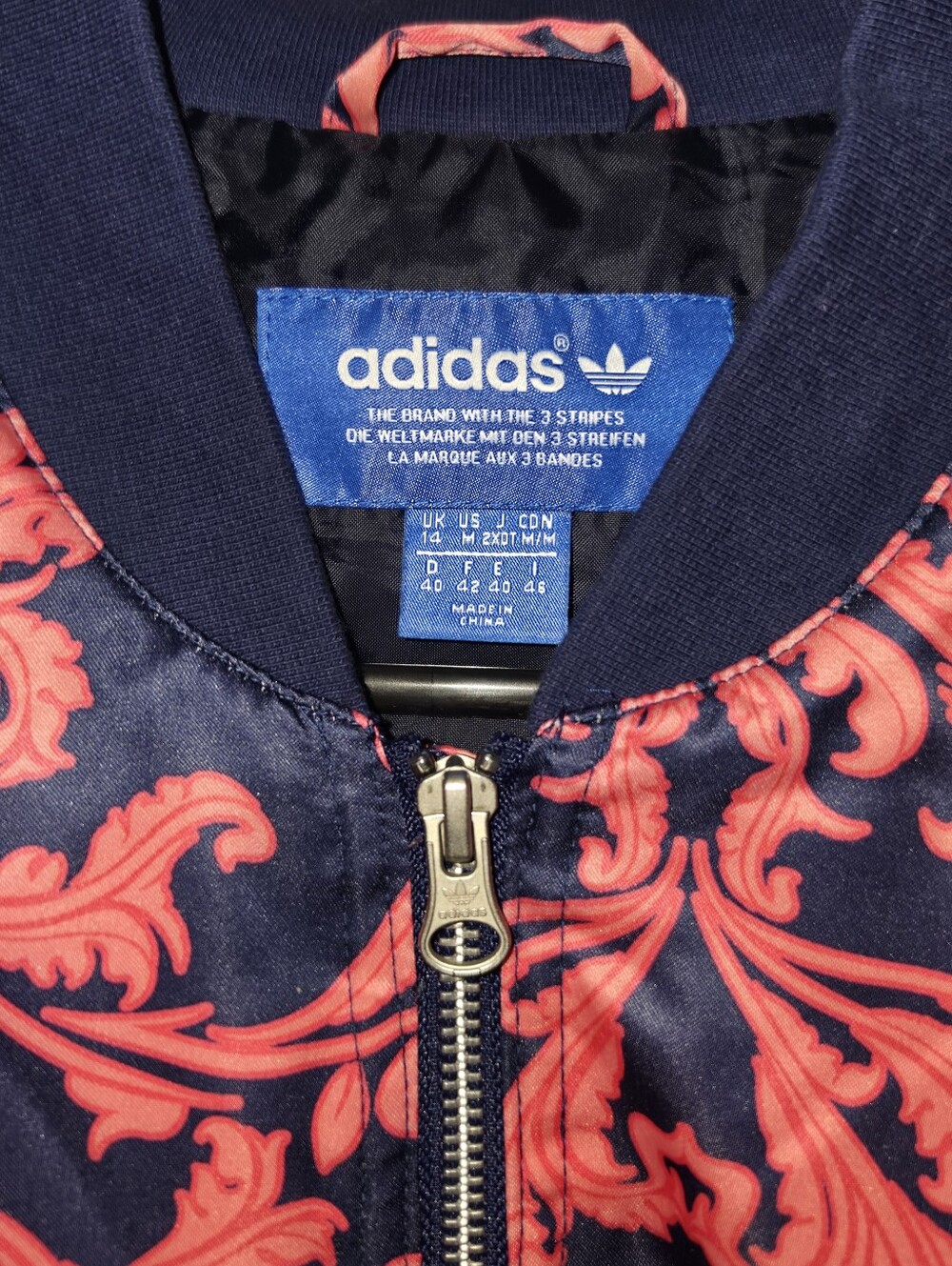 Adidas x Farm Rio Baroque-Print Satin Bomber Jacket | M - Picture 4 of 6